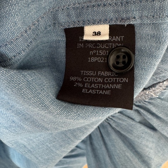 Isabel Etoile Marant Cotton Wrap Mini Dress in Blue. Size 38 - Picture 3 of 10